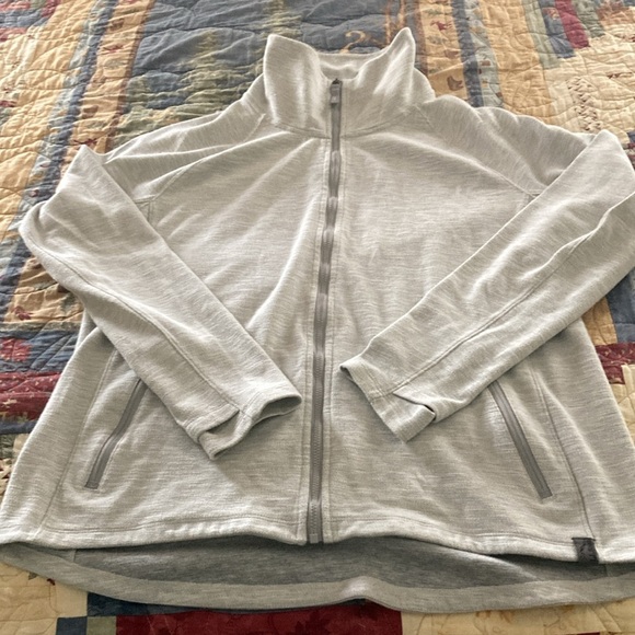 LLBean women’s jacket large zipper outdoors running hiking biking light gray - Picture 8 of 13